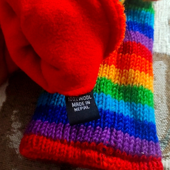 Rainbow 🌈 pride fingerless wrist warmer/gloves. - Picture 4 of 4
